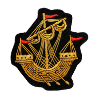 Parches/Insignias Personalizadas de Primera Calidad Hechas a Mano con Bordado OEM, con Pin de Seguridad, Hilo de Oro y Lienzo 3D