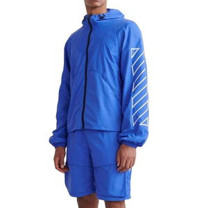Custom Breathable Mesh Lining Zip-Up Casual Streetwear Hoodie Short Sportswear 2-Piece Windbreaker Shorts Jacket Tracksuit for - Product Image 2