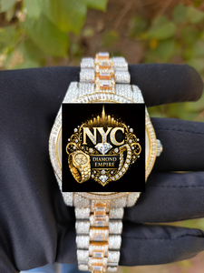 Reloj de Lujo para Hombre NYC DIAMOND EMPIRE, de Acero Inoxidable, Caja Cuadrada de 41 mm, Cristal, Movimiento Mecánico Analógico, Botón de Presión - Product Image 1
