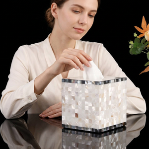 Handmade Collection Mother Pearl Inlay Modern Design Eco-Friendly Durable Handmade Tissue <b>Napkin</b> Holder for Hotel Wedding Decor - Product Image 1