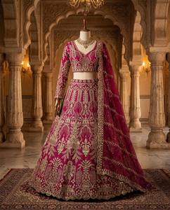 Divyam Creation F-1035 Lehenga Choli en Spandex Brodé Doré, Robe de Mariage Indienne Traditionnelle Longue pour Femme, Coupe Classique - Product Image 2