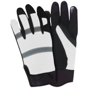 Gants de mécanicien en cuir synthétique Amara haute performance, certifiés CE, anti-vibration, antistatiques, avec poignet réglable - Product Image 6