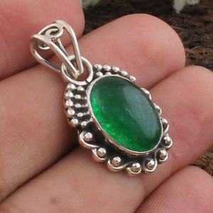 Colgante de Jade Verde Natural, Plata de Ley 925, Collar de Jade de Myanmar, Gema Verde Imperial, Fabricante de Joyería - Product Image 2