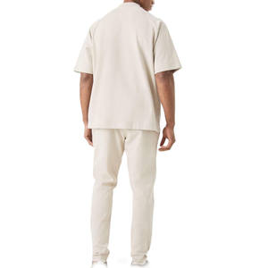 T-shirts pour hommes en coton lourd, coupe ample, col rond, manches courtes, avec logo en relief pour la vente en gros de marques personnalisées - Product Image 2