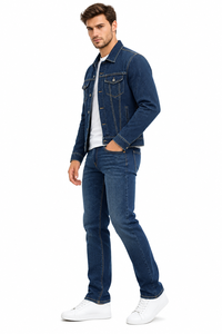 Chaqueta Casual de Mezclilla para Hombre con Cuello Camisero, Cierre de Cremallera y Bolsillos para Otoño - Product Image 3