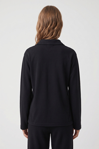 เสื้อโปโลแขนยาวผู้หญิง สีพื้น ผ้าถัก ทรงหลวม คอปกพับได้ - Product Image 3