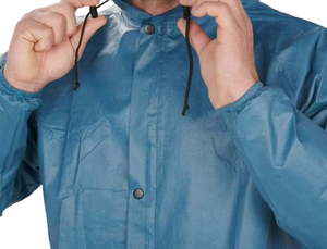 Ensemble de pluie imperméable et réfléchissant pour homme en polyester bleu, idéal pour la conduite en extérieur (veste et pantalon) - Product Image 4