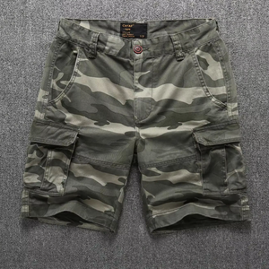 Men's Cargo Shorts Mid Waist Drawstring Breathable Canvas Casual Bermuda Shorts with Pockets - Product Image 2