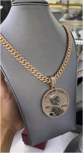 Pendentifs Hip Hop Personnalisés Grand Format 3D Visage d'Abraham Lincoln Bling Bling Diamant Moissanite de Laboratoire Effet Glacé – Ventes Flash - Product Image 4