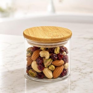 High Clear Glass Storage <b>Jar</b> Wooden Lid Moisture Proof 100ml Capacity Dishwasher Safe Food Container for Kitchen <b>Spice</b> Shaker - Product Image 3