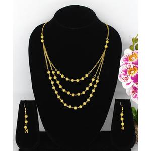 Ensemble de bijoux collier et boucles d'oreilles plaqué or en laiton pur de haute qualité, design de collier de Dubaï, Emirats arabes unis - Product Image 4