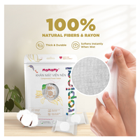 Toallas Faciales Comprimidas de Fibra Natural 100% Tropical White Plaid Mamamy, de Uso Rápido, Nuevo Diseño, Desechables, para Viaje
