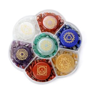 Piedra curativa de cristal, juegos de piedras preciosas de Reiki de 7 Chakras para alineación espiritual, terapia de equilibrio de ReikiStones de siete chakras con caja - Product Image 2