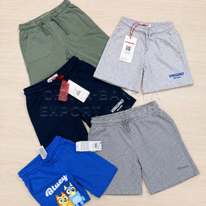 Shorts en coton éponge pour garçons, unis ou imprimés, vente en gros à bas prix, surplus de stock, fournisseur Bangladesh - Product Image 1