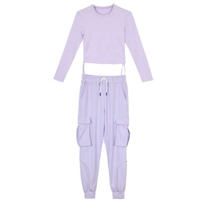 Top corto con cremallera, chándales para mujer, bolsillo en pantalón, nuevo estilo, Gimnasio Deportivo, chándal con logotipo personalizado para mujer - Product Image 6