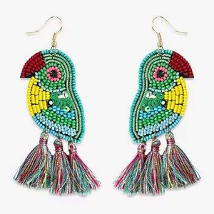 Pendientes Colgantes con Diseño Navideño Festivo, Hechos a Mano con Cuentas de Semillas, Bordado con Logotipo Personalizado, Accesorio de Moda - Product Image 1