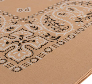 Custom Logo Cotton Polyester Bandana Black&White Paisley Print European-American Style Headwear Square Neck Scarf - Product Image 2