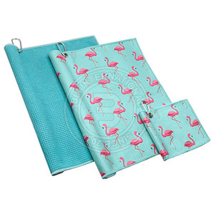 Serviette de golf gaufrée légère, compacte et pliable, durable, idéale pour les voyages et le sport - Product Image 2