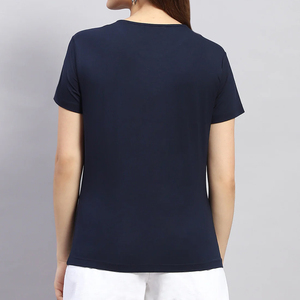 เสื้อยืดผู้หญิงคุณภาพสูง ขายส่ง แขนสั้น แฟชั่น ระบายอากาศ แห้งเร็ว คอกลม ผ้าฝ้าย/ใยไผ่ แคนวาส สวมใส่สบาย - Product Image 2