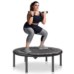 Mini trampoline pliable de 36 pouces Fitness Rebounder 220 Lbs Charge maximale Trampoline d'exercice intérieur stable et silencieux pour adultes pour - Product Image 1
