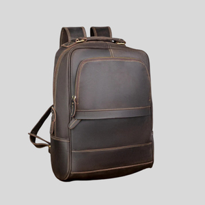 Nueva moda, nueva tendencia, mochila deportiva de cuero genuino personalizada para hombre, mochila de cuero de color sólido, duradera e impermeable. - Product Image 2