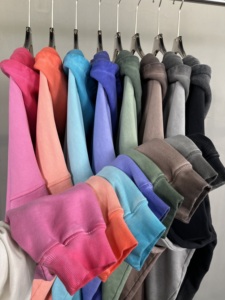 Sudadera con capucha de algodón de 430 GSM de alto gramaje, oversize con hombros caídos, efecto lavado y estampado puff, con logotipo personalizado, venta al por mayor, marca privada, artículos de liquidación - Product Image 6
