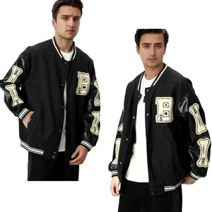OEM Baseball Varsity Bomber <b>Jackets</b> Custom Embroidery Chenille Patch Thick Fleece Spring Waterproof Windproof High School Low - Product Image 6