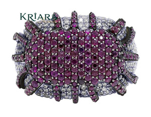 Anillo Unisex de Plata 925 con Diamantes y Zafiros, Corte Brillante Redondo, Joyería de Lujo para Bodas - Product Image 2