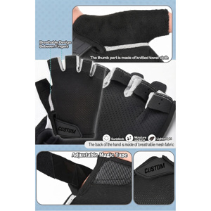 Wholesale Lightweight Anti-Slip Half <b>Finger</b> Gym Fitness Gloves Adjustable Wrist <b>Strap</b> Palm Padding Breathable Mesh Design for - Product Image 3