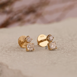Round & Cushion Shape 0.4ct 0.5ct 1ct 2ct 2.80ct 4ct Lab Grown Diamond 10k 14k 18k Gold & PLT950 Drop <b>Fine</b> <b>Earrings</b> for Women - Product Image 5