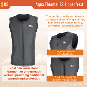 Gilet thermique Aropec Aqua en polaire à fermeture éclair frontale, haut sans manches en néoprène super extensible pour la plongée et le surf OEM/ODM - Product Image 4