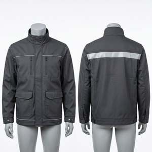 Premium 320 GSM <b>Waterproof</b> Polyester Work <b>Jacket</b> Neon Yellow Reflective Panel Safety Wear Custom Logo Embroidery Logo - Product Image 6