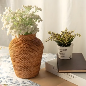 Vase en rotin tressé à prix abordable, vases en fibres naturelles de qualité supérieure, porte-fleurs - Product Image 6