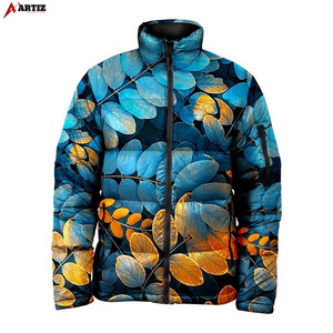 Vestes streetwear à logo frontal imprimé, design décontracté, prix bas, haute qualité - Vente en gros de vestes matelassées imprimées à l'encre, personnalisables - Product Image 1