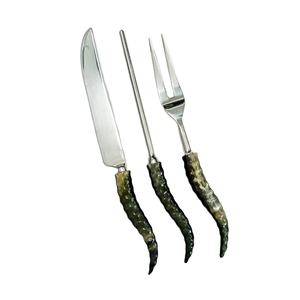 High Quality Bulk Supply Luxury Flatware Natural Horn Handle <b>Knife</b> and Fork Set Cutlery Set for Home and Restaurant Use - Product Image 1