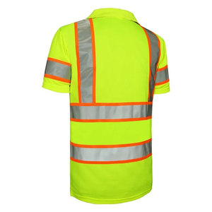Hi Vis Short Sleeve Workwear Polo <b>Shirt</b> Reflective Tape Cool Dry Safety Working Uniform High Visibility Polo <b>Shirts</b> For Worker - Product Image 3