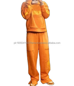 Conjunto de Sudadera con Capucha y Pantalones Deportivos Ligeros de Alta Calidad con Cierre, Logotipo Personalizado, Ropa Urbana de Invierno, Tallas Grandes, Personalizable, 100% Algodón - Product Image 1