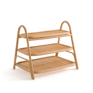 Étagère d'angle en rotin, étagère de rangement peu encombrante, étagère décorative pour livres, organisation de la maison - Product Image 1