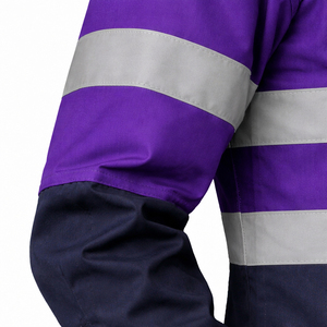Camisa de Trabajo de Seguridad Reflectante de Manga Larga, Uniforme Industrial de Construcción, Protección Resistente, Algodón Antiestático y Transpirable - Product Image 5