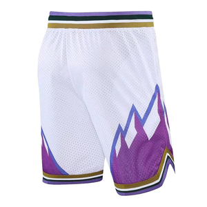 Pantalones Cortos de Baloncesto Personalizados para Hombre - Venta al por Mayor, Malla Pesada con Patrón de Montaña, Cierre con Cordón, Grabado Láser - Product Image 3