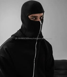 Sweat-shirt à capuche oversize rétro Y2K pour homme et femme, à double couche, avec fermeture éclair, cagoule, lavage au sable, streetwear d'hiver, uni - Product Image 3