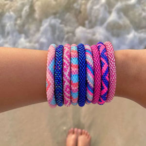 Conjunto de pulseras de cuerda de ganchillo con cuentas de semillas, joyería tubular hecha a mano con cuentas de vidrio para mujer, accesorio para fiestas de verano en la playa - Product Image 1