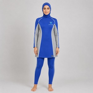 Burkinis islamiques modestes, confortables, respirants et durables, ensemble 2 pièces, couleur unie, haute qualité, séchage rapide, maillots de bain décontractés - Product Image 1