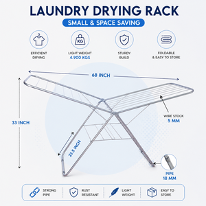 Heavy Duty Foldable Iron Clothes Drying Rack Indoor Outdoor Laundry Stand Space Saving Garment Dryer Rack Home Balcony Organizer - Product Image 5