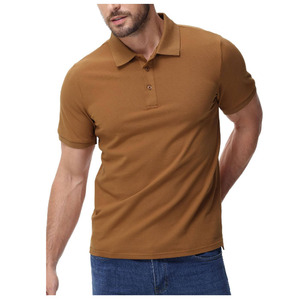 Polo homme uni avec logo personnalisé sur le devant et impression, tissu tricoté respirant, design boutonné, manches courtes - Product Image 6