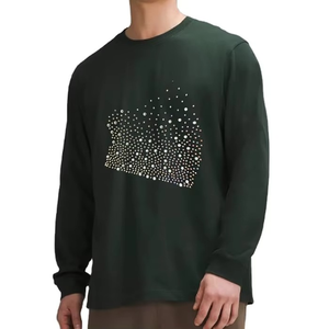 Nouveau T-shirt vierge à manches courtes pour homme, 100 % coton, coupe classique, imprimé sérigraphié, avec transfert de strass sur le devant, en tissu Oxford - Product Image 1