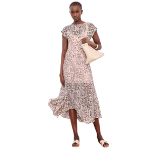 Vestido Midi de Algodón Estampado para Mujer, Uso Diario - Product Image 1