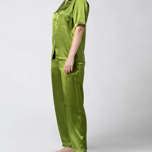 Pijamas de Invierno para Mujer, Satén de Seda, Tejido Sólido, 300g, Conjunto de 2 Piezas, Ropa de Dormir, Ropa de Noche para Mujer, Ropa de Estar por Casa, Transpirable - Product Image 6