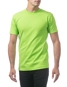 เสื้อยืดคุณภาพสูง 100% ผ้าฝ้าย แฟชั่นผู้ชาย สีพื้นเรียบง่าย เสื้อยืดแขนสั้นผู้ชาย สีเขียวมะนาว สำหรับฤดูร้อน - Product Image 5