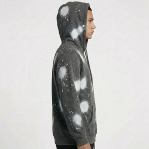 เสื้อฮู้ดดี้โอเวอร์ไซส์สไตล์วินเทจสตรีทแวร์ผ้าเฟรนช์เทอร์รี่แบบย้อมสีเอซิดวอชลายเพ้นท์สเปรย์พร้อมกระเป๋า  งานสั่งทำพิเศษ (OEM) เนื้อผ้าหนา - Product Image 2